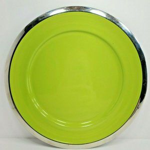 Lundtofte DENMARK Enameled Green 10.5" Plate